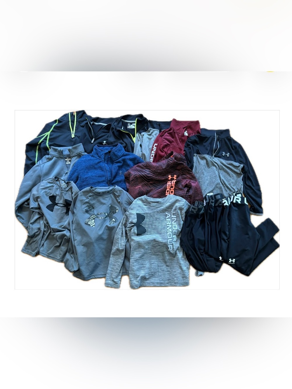 Under Armor 15 Piece Boys Bundle Size Small- 8 Shirts Sweatpants & Leggings